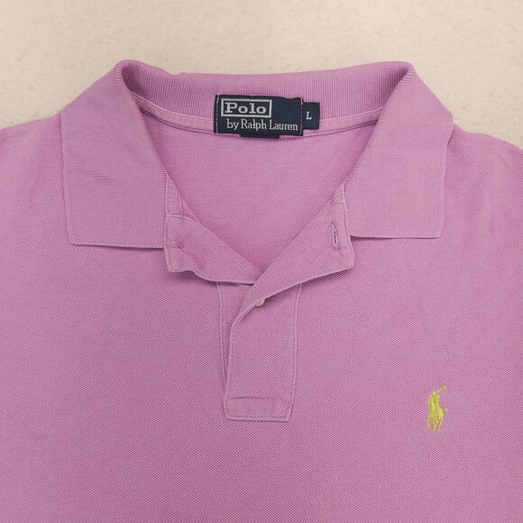 Polo by Ralph Lauren Collared Short Sleeve Polo Shirt Mens Size Large L Purple - Picture 1 of 9